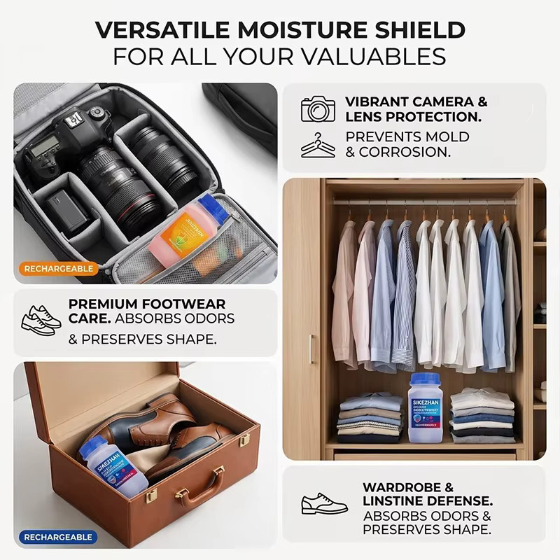 SIKEZHAN Shield Wiederverwendbares Silikagel-Trockenmittel mit Feuchtigkeitsanzeige, Orange, 18oz - Bild 4