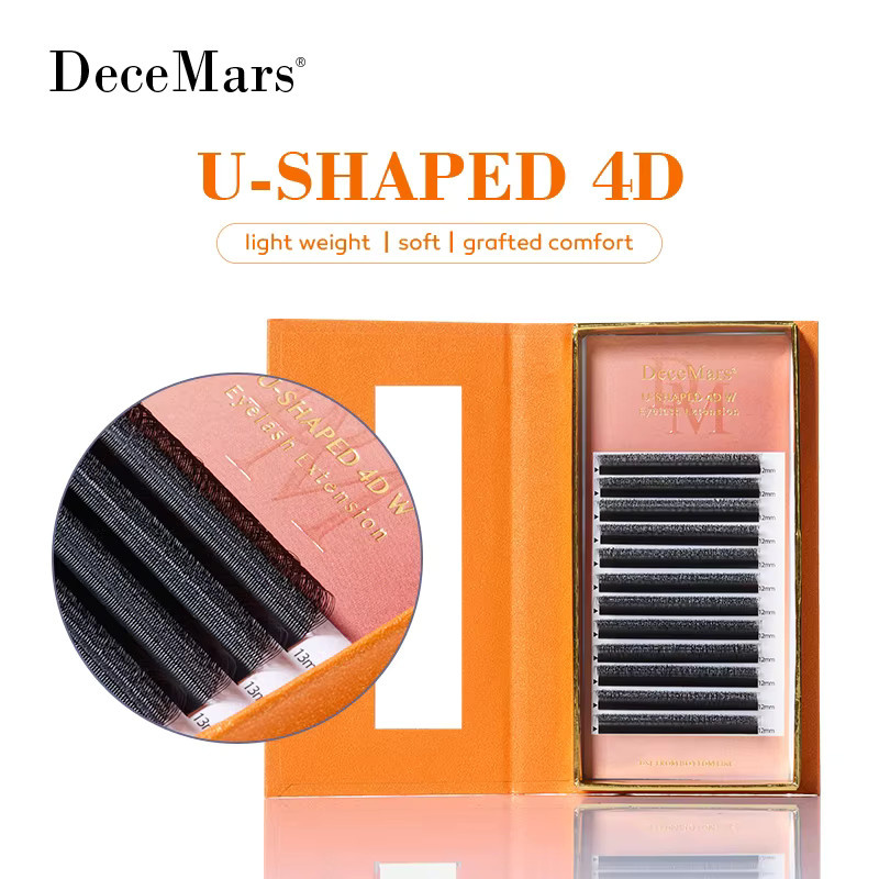 DeceMars 4D-Wimpernverlängerung, U-förmig, 12 Linien/Tablett - Bild 2
