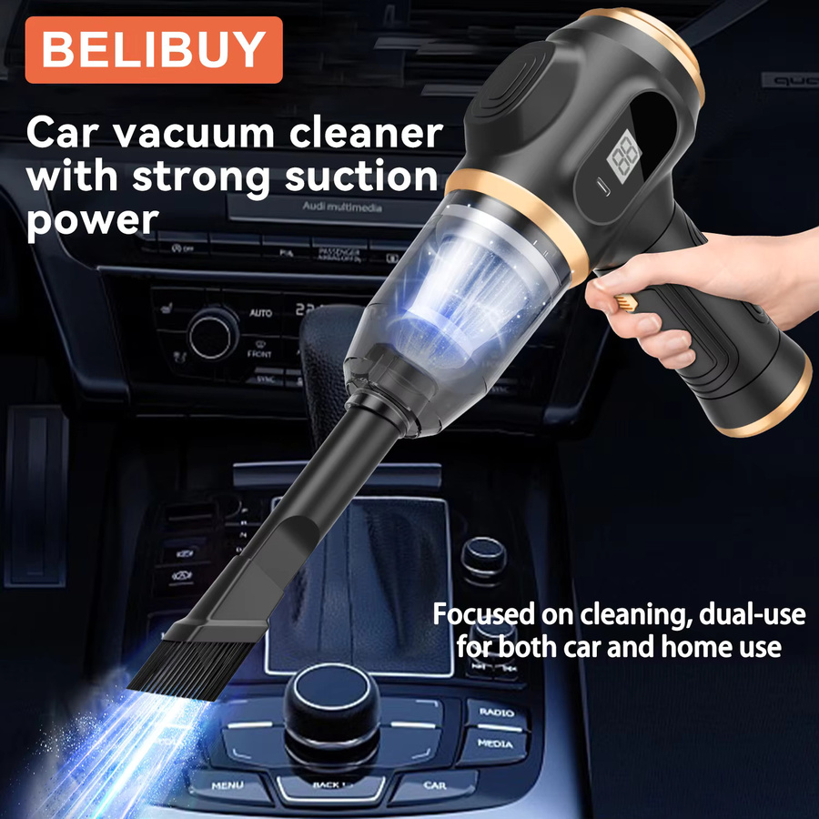 BELIBUY Kabelloser Handstaubsauger mit 15000PA Saugkraft, tragbarer Akku-Staubsauger für Haushalt und Auto, Schwarz - Bild 2