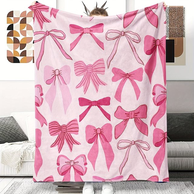 VIKAMA Komfort-Bettlaken als gemütliche Nickerchendecke und klimatisierte Sofadecke in Pink mit Ornament-Design für Camping und Büro - Bild 1