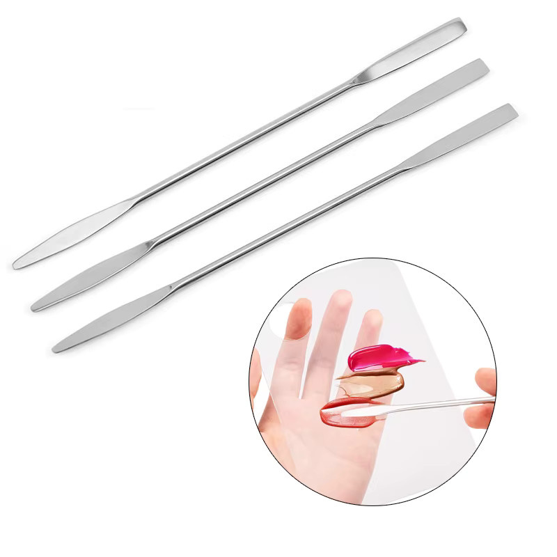 DIKALU Make-up-Spatel aus Edelstahl, zweiköpfiger Mischstab, Unisex - Bild 1