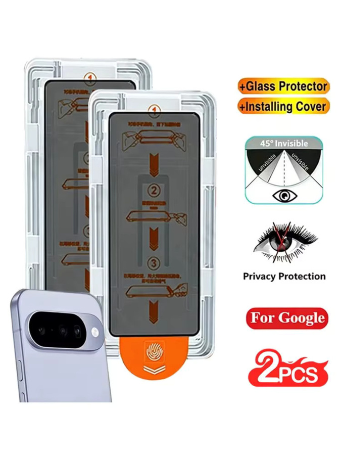 Anti-Peeping Displayschutzfolie aus gehärtetem Glas mit oleophober Beschichtung für Google Pixel 9 Pro XL, 10 Pro XL, 8 Pro, 9A, 8A, 7A, 6A, transparent - Bild 5
