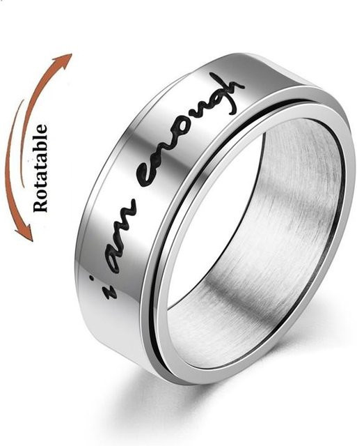 YULIN Fidget Spinner Ringe, Edelstahl, Silber, Unisex - Bild 1