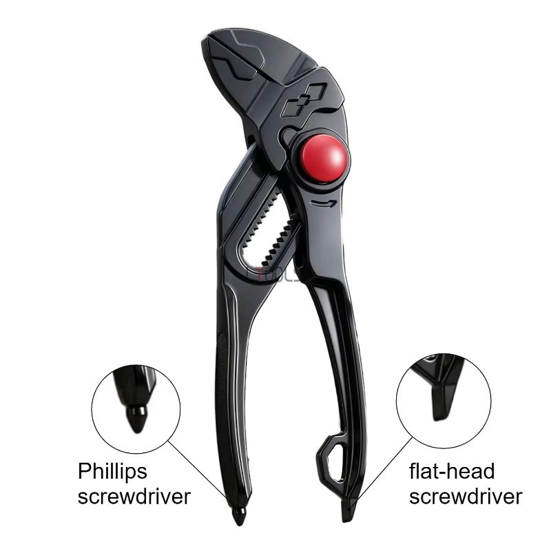 LTOOLS Multifunktionale Wasserpumpenzange 4 Zoll in Schwarz mit Schraubendreher-Spitze - Bild 2