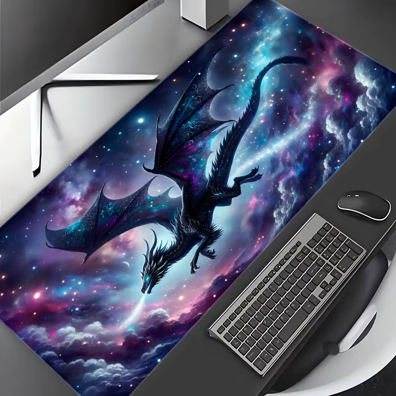 Übergroßes Mauspad mit Drachen-Motiv in Multicolour, rutschfestes Gummimaterial mit präzisen Nähten für deinen Desktop - Bild 4