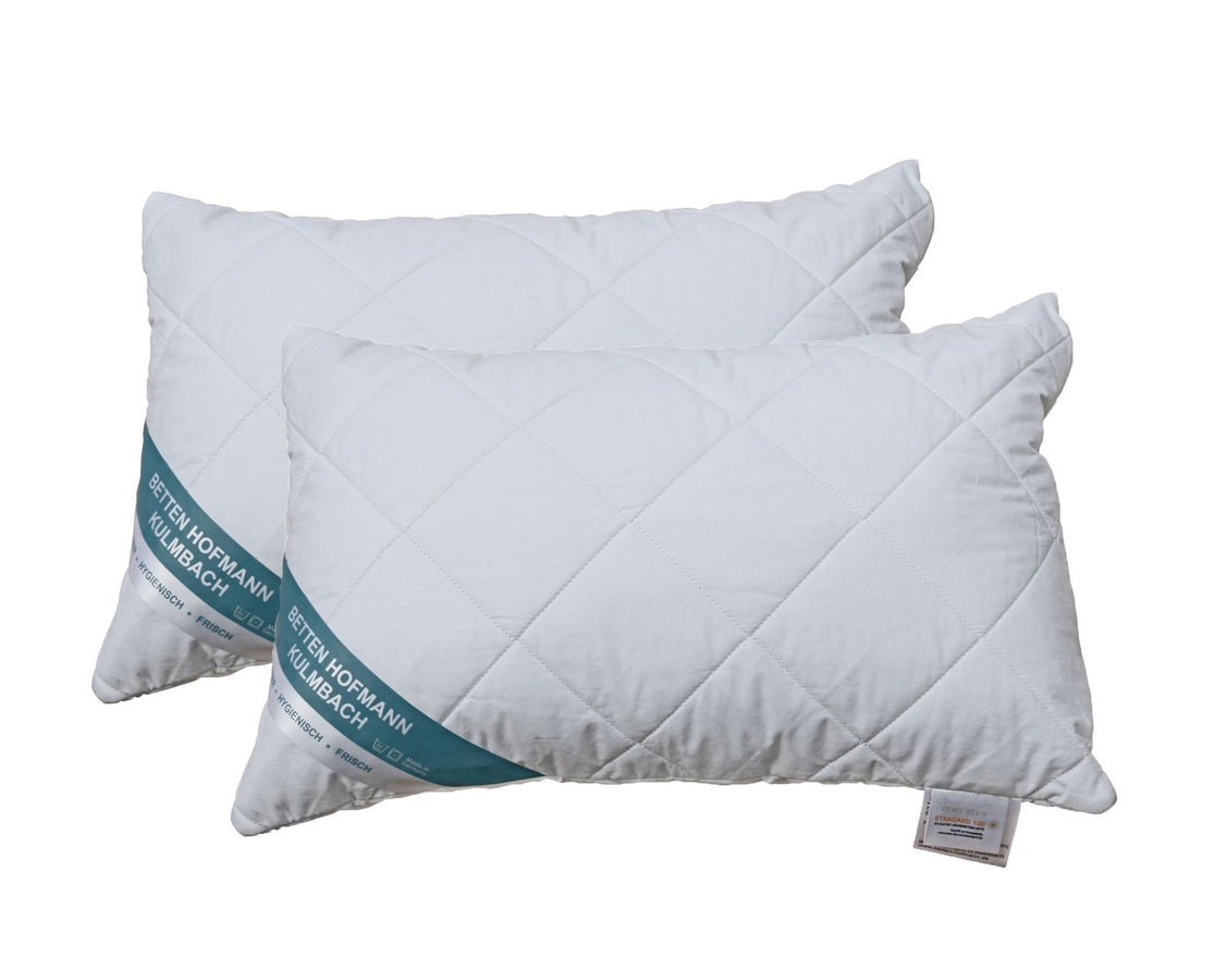2er-Set Betten Hofmann Allergiker-Kleinkissen aus Mikrofaser mit abnehmbarem Bezug, Farbe: Weiß, B/H: 40 x 60 cm - Bild 1