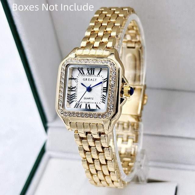 Armbanduhr Edelstahl, Gold, Quarz, Weiß, Damen - Bild 1