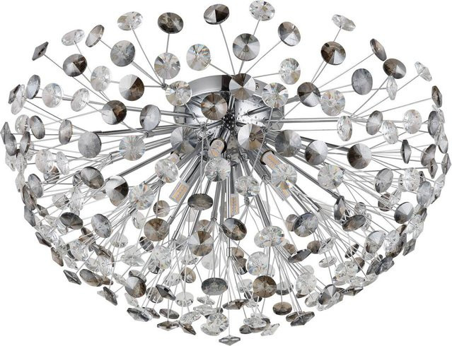 Globo Lighting LED-Deckenleuchte aus Metall in Chrom mit rauchfarbenen K9-Kristallen, 6-flammig, inkl. LED-Leuchtmittel, H: 32,5 cm, B: 60 cm - Bild 1
