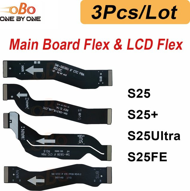 3 Stück LCD-Display Anschlusskabel Flexkabel für Samsung S25 Plus Ultra FE S931 S936 S938 S731 in Schwarz - Bild 1