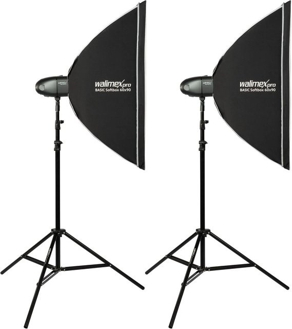 Walimex pro Newcomer 100 II Studioblitz Set mit Softbox und Lampenstativ in Schwarz - Bild 1