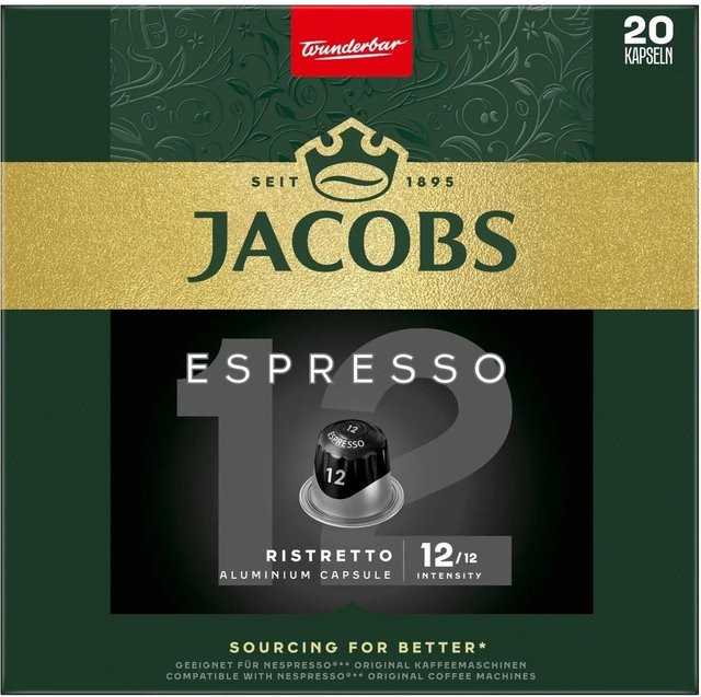 Jacobs Ristretto Espresso, Arabica-Robusta-Mischung, Kapseln, 20 Stk. - Bild 1