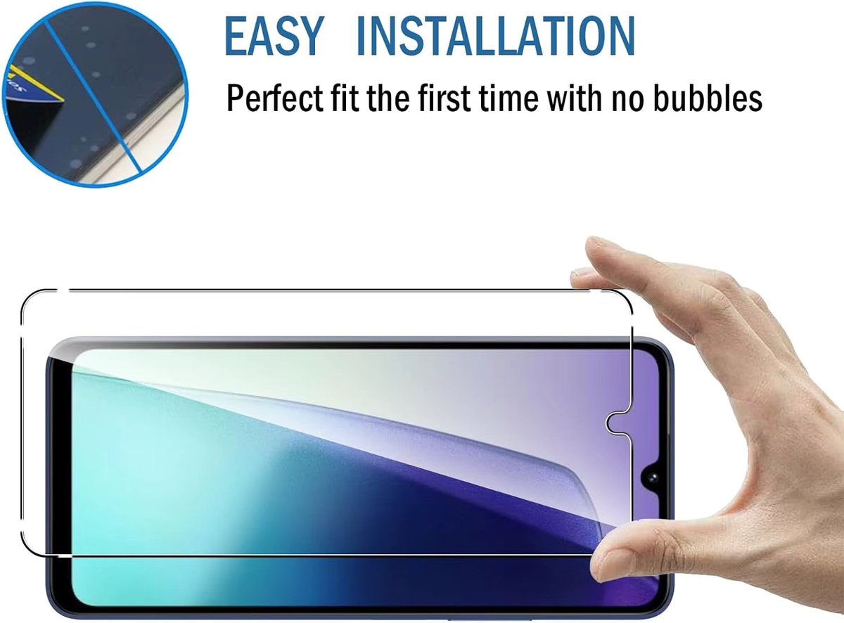 Xiaomi Redmi 14C Displayschutzfolie aus gehärtetem Glas, 9H, transparent klar und kratzfest - Bild 5
