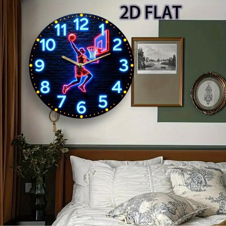 CIFBUY Basketball-Dunk Wanduhr aus Acryl, geräuschloses analoges Quarzwerk, Durchmesser: 30,48 cm - Bild 2