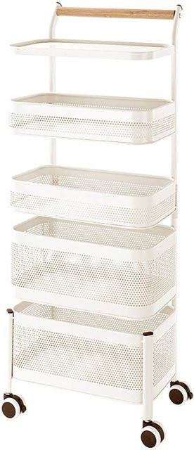 Genialo Metall-Rollwagen in Matt Weiß und Beige im modernen Design - Bild 1