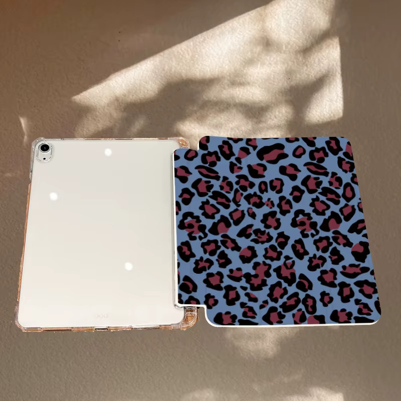 Apple iPad Tablet-Hülle mit Stifthalter in Blau und Weiß mit Leopardenmuster für iPad Pro 10/11 Zoll und iPad Air 3/4/5 Generation - Bild 5
