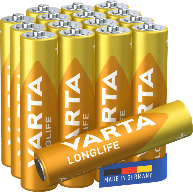 Varta Longlife AAA Batterien im 16er Blister, Gelb - Bild 1