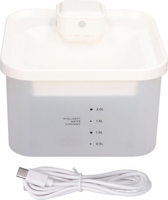 Igeteck Kabelloser Haustier-Wasserspender mit Sensor und UV-Reinigung, Weiß - Bild 1