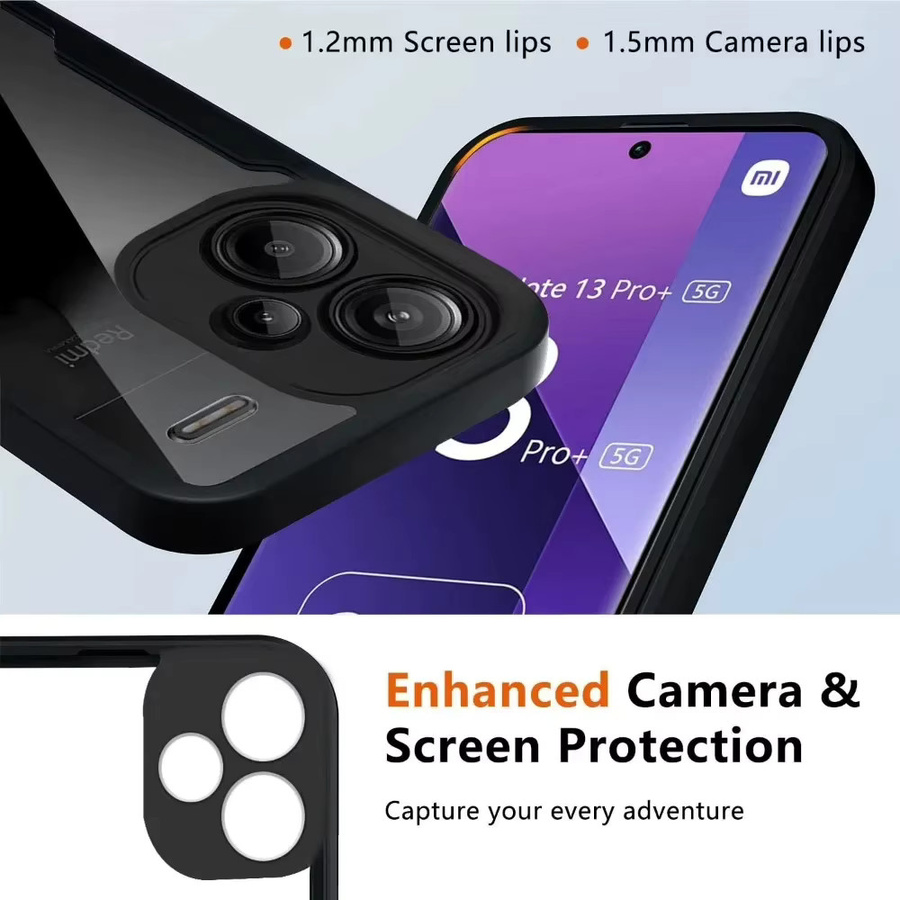 Xiaomi 360 Full Body Screen Protector Stoßfeste Hülle für Redmi Note 13 14 Pro Plus und Redmi Note 13 14 Pro, Transparent - Bild 4