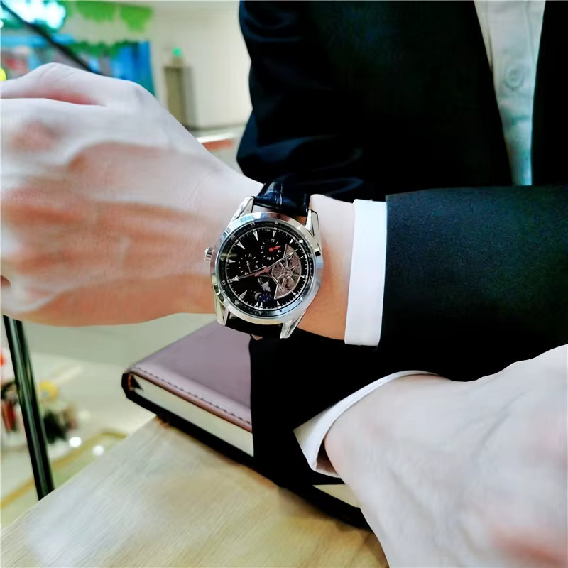 LUOLINGONGJUE Armbanduhr Automatik, Weiß, Rund, Leder, Herren - Bild 3