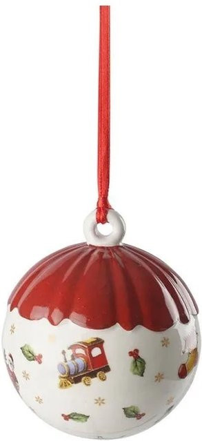 Villeroy & Boch Toy's Delight Weihnachtsdekoration Porzellan Kugeln in Weiß und Rot, 6er Set, Durchmesser: 6,3 cm - Bild 1