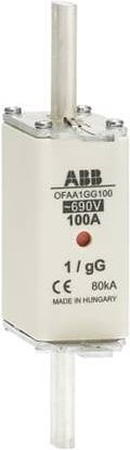 ABB NH-Sicherung 80A 690V Größe 1X in Weiß - Bild 1