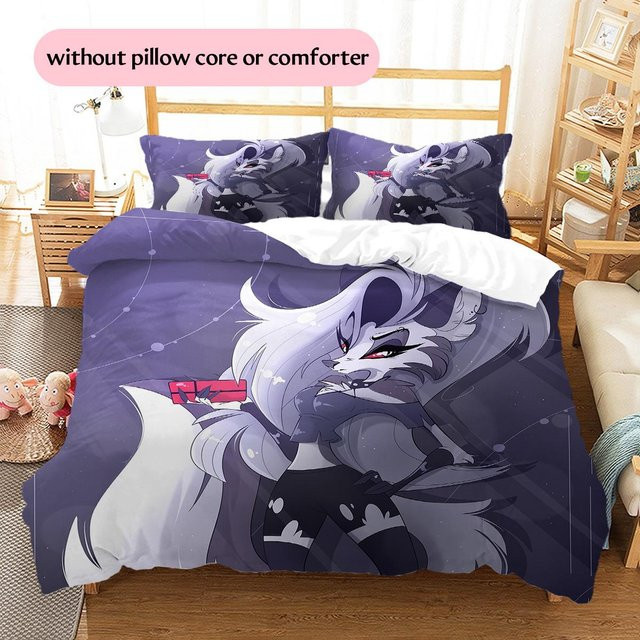DayByDayLove Loona Bettwäsche-Set mit Tier-Motiv in Lila, bestehend aus 1 Bettbezug und 2 Kissenbezügen, B/H: 140 x 200 cm - Bild 1