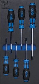 BGS Werkstattwageneinlage 1/3 Schraubendreher T-Profil für Torx 6-teilig in Blau - Bild 1