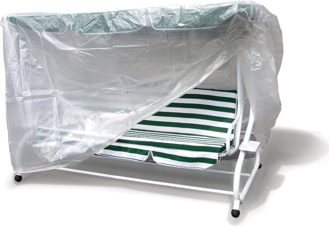 DEGAMO Abdeckhaube für 4-Sitzer Hollywoodschaukel, transparent, PE-Material, Breite: 250 cm - Bild 1