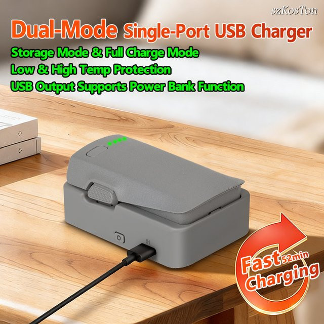 DJI NEO 2 USB-Akkuladegerät Intelligentes Einkanaliges Ladehub Tragbares Drohnenladegerät in Grau - Bild 1