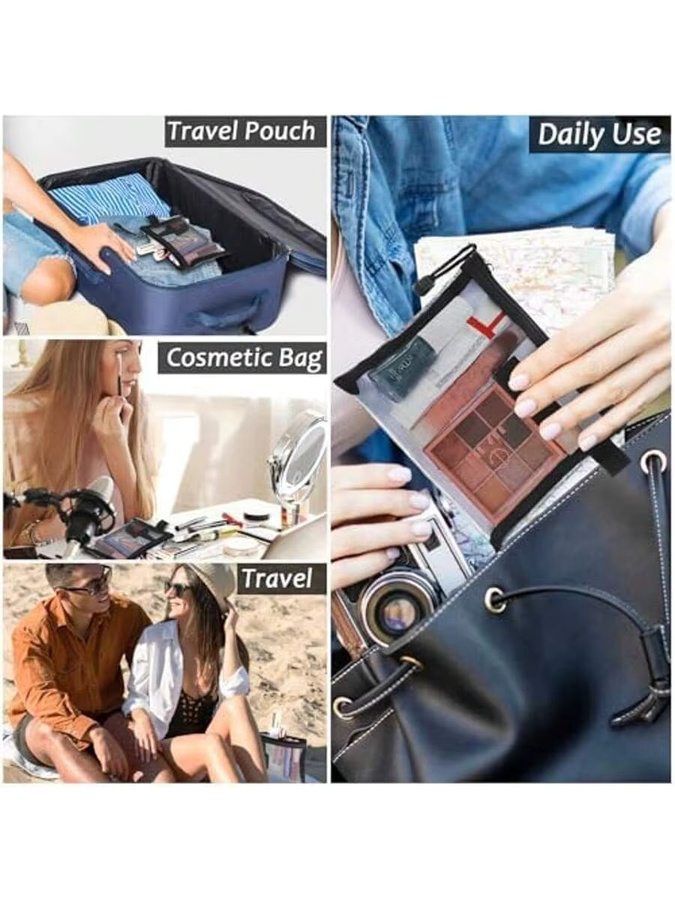 Modisches Nylon-Aufbewahrungsset aus atmungsaktivem Mesh für Kosmetik und Schreibwaren, Organizer-Beutel für deine Reise - Bild 3