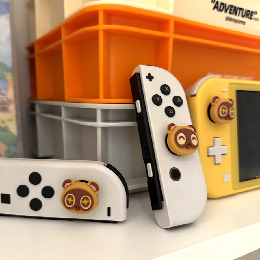 LISM Silikon-Daumengriffe im Tanuki-Design für Nintendo Switch, OLED, Lite und Switch 2 – 4 Stück Joystickkappen in Multicolor - Bild 2