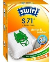 Swirl Staubsaugerbeutel S 71 EcoPor in Grün und Weiß, 4 Stück - Bild 1