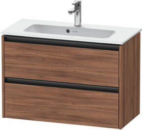 Duravit Waschtischunterschrank Ketho.2 Compact mit 2 Schubladen, wandhängend, Nussbaum Natur, B: 81 cm, T: 39 cm, H: 54,9 cm - Bild 1
