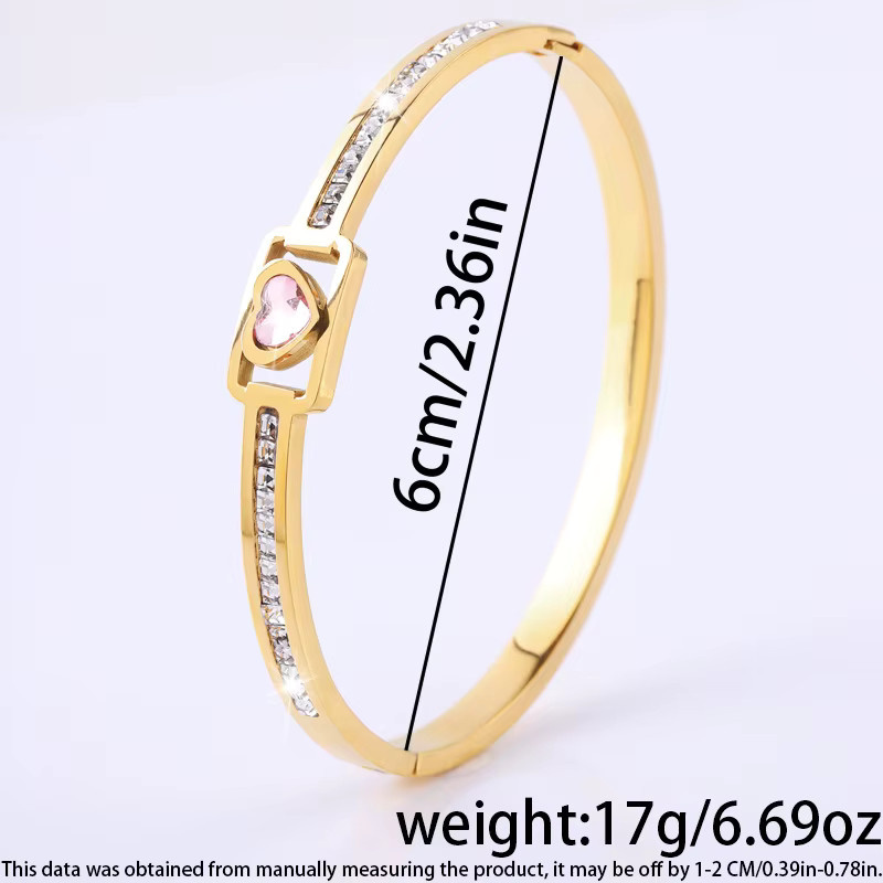 Yupsk Armband, Edelstahl, Schwarz, Rosa, Kristall, Herz, Damen - Bild 2