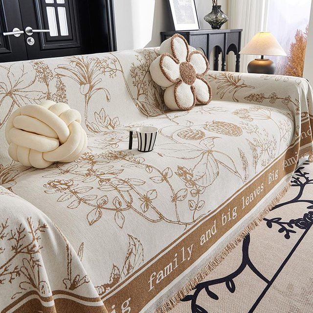 Universal Verdickter Chenille Sofa Handtuchbezug Rutschfest und Anti-Katzenkratz, B x B: 180 x 130 cm - Bild 1