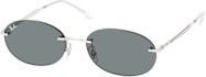 Ray-Ban RB 3767 Sonnenbrille, randlos, oval, Metall, silver, grey, Unisex - Bild 1
