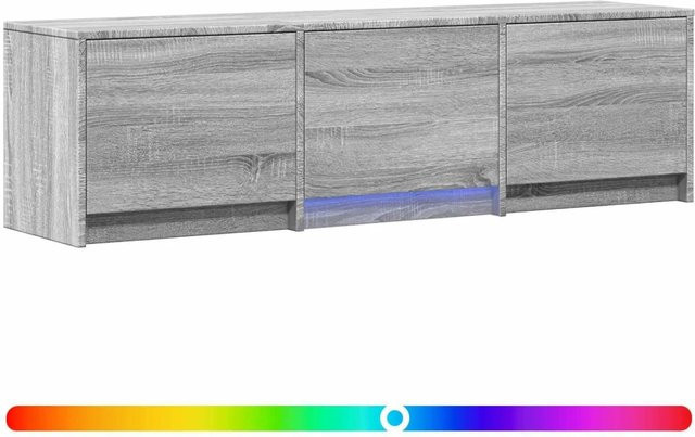 vidaXL Fernsehschrank mit LED in Grau Sonoma und Weiß, modern, B/T/H: 140 x 34 x 40 cm - Bild 1
