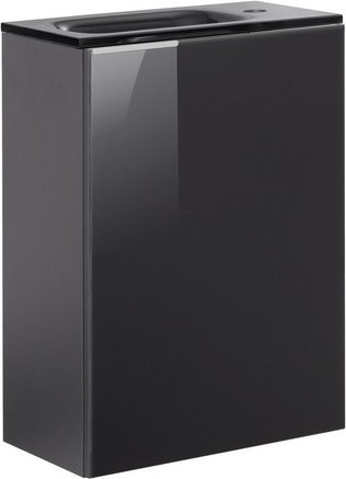 FACKELMANN Waschplatz-Set SBC Gäste Bad in Anthrazit mit Glasfront, rechtsseitig, B: 45 cm, H: 61,5 cm, T: 25 cm - Bild 1