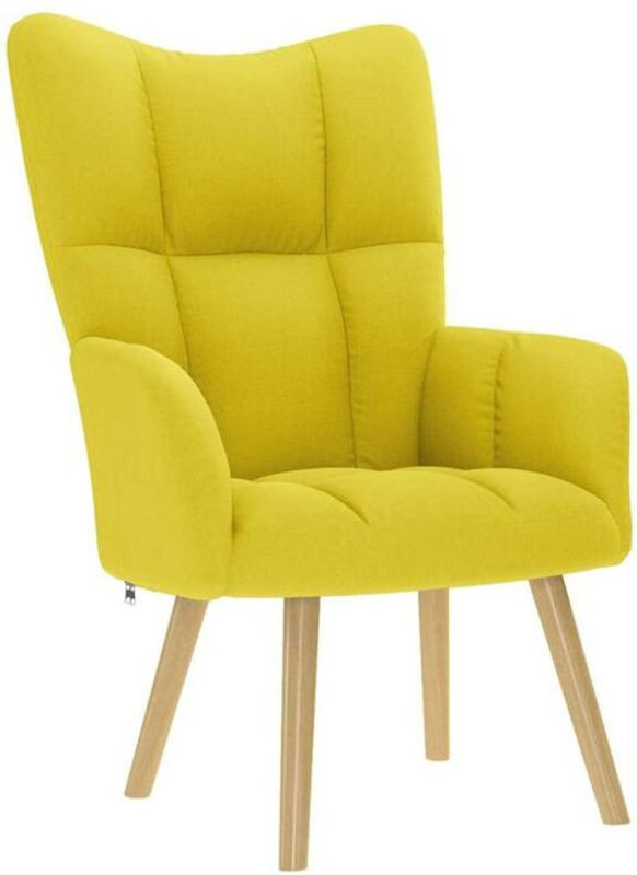 Vidaxl Relaxsessel in Gelb aus Stoff und Metall im skandinavischen Design, B/T/H: 95,5 x 61,5 x 69 cm - Bild 1