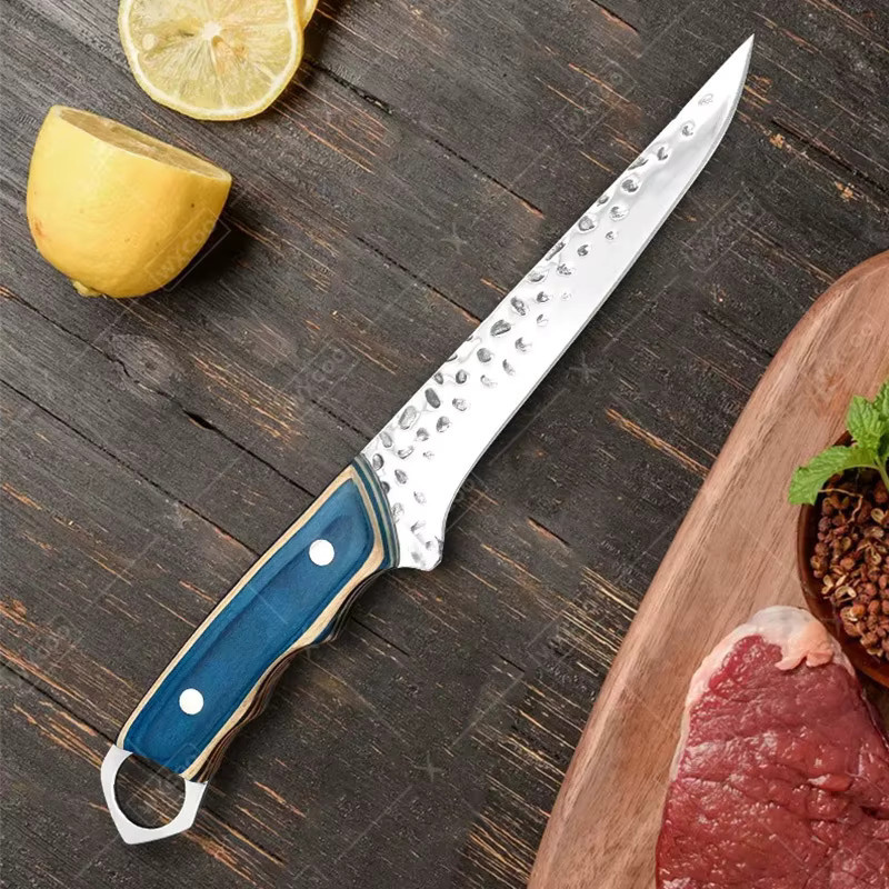 WXCOO Handgeschmiedetes Ausbeinmesser aus Holz mit multifunktionaler Schneidefunktion für Fleisch und Obst - Bild 4