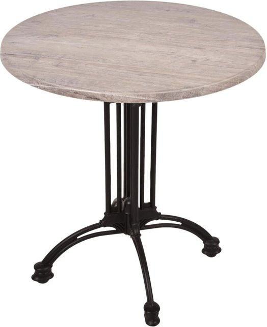 DELUKE Bistrotisch JELENA runder Cafétisch in Hellbraun für Innen- und Außenbereich, Durchmesser: 70 cm, Höhe: 66 cm - Bild 1