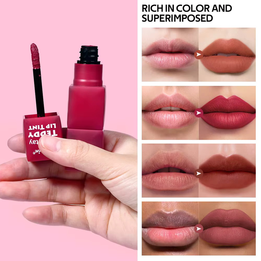 Lakerain Lipgloss, 12H Matte Lippenfarbe, Wasserfest, 6 Farbtöne - Bild 3