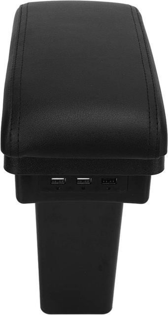 Nensit Mittelkonsolen-Armlehnen-Aufbewahrungsbox mit 3 USB-Schnittstellen und Doppelschicht für Peugeot 2008, Schwarz - Bild 1