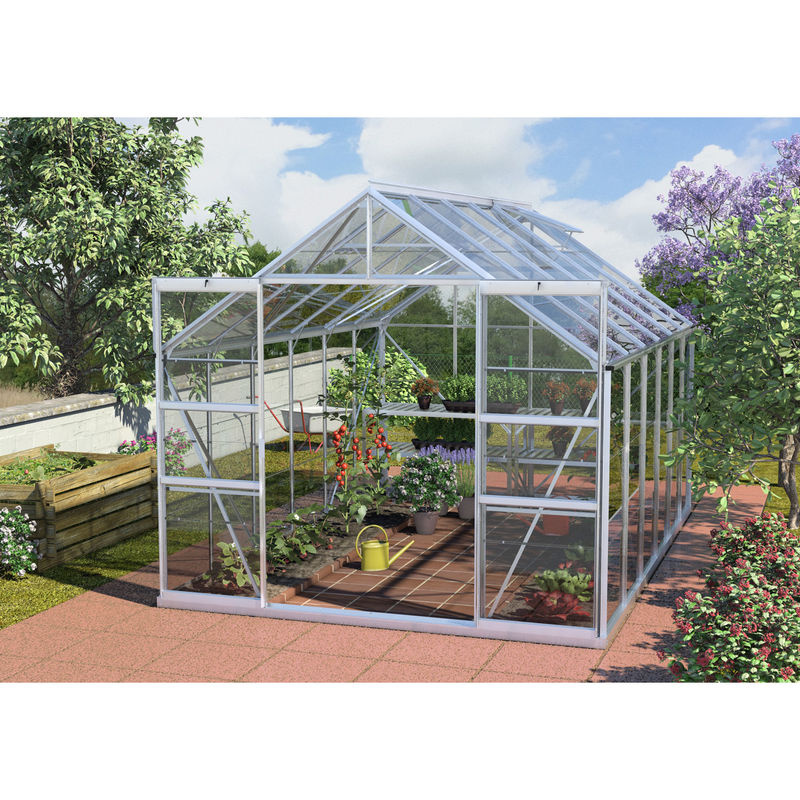 Vitavia Gewächshaus Mars 9900 aus Aluminium in Silber mit Einscheibensicherheitsglas und Doppelschiebetür, 9,9 m² - Bild 4