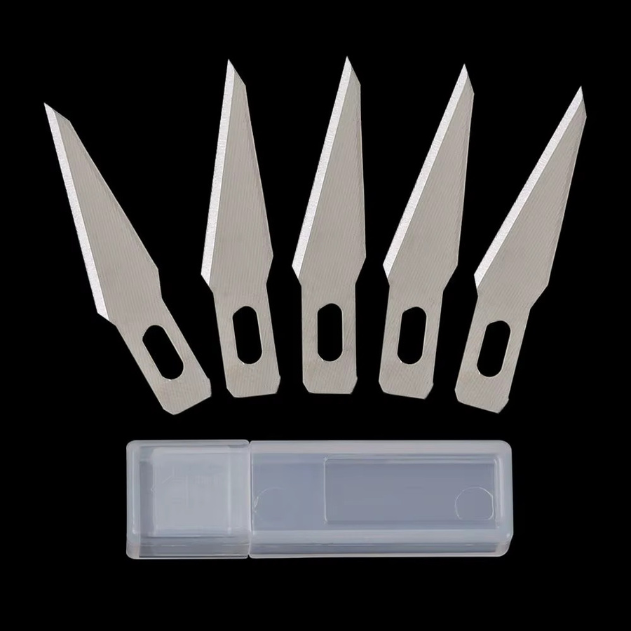 10-teiliges Hobby-Messer Set aus Edelstahl mit Skalpell-Klingen Typ #11 in Silber für präzise Gravurarbeiten und PCB-Reparaturen - Bild 2