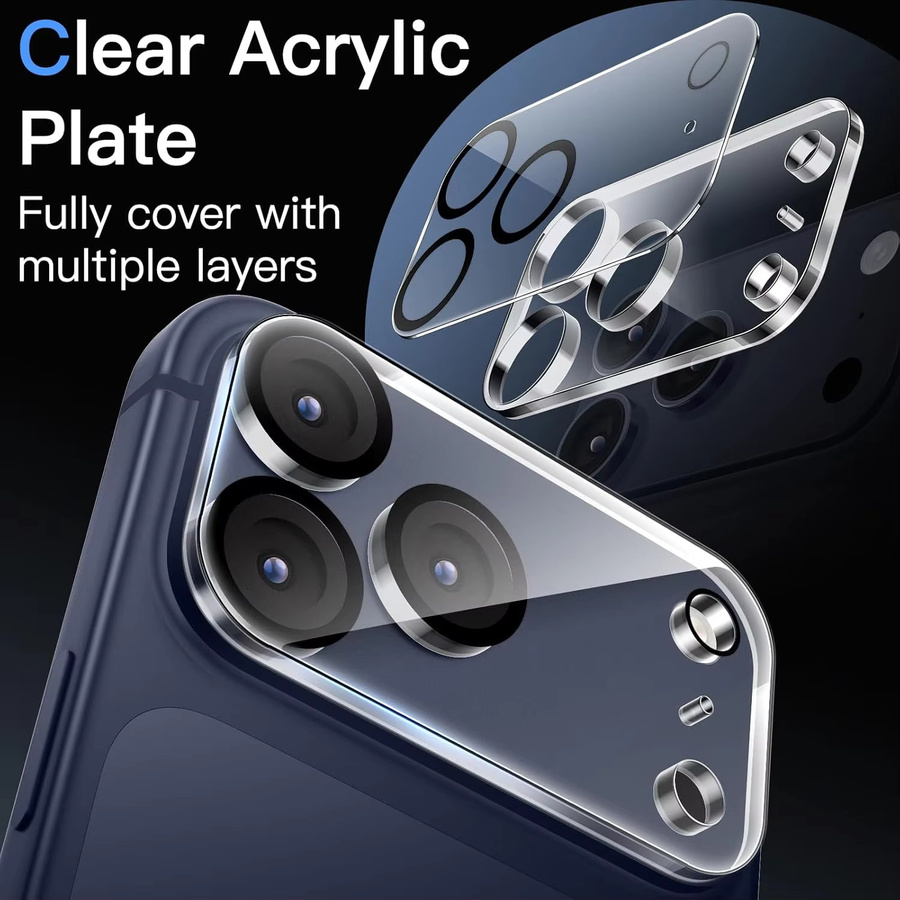 Kratzfester Kameraobjektivschutz aus gehärtetem Glas für Apple iPhone 17 Pro Max, iPhone 17 Pro, iPhone 17 und iPhone 17 Air, transparent - Bild 2
