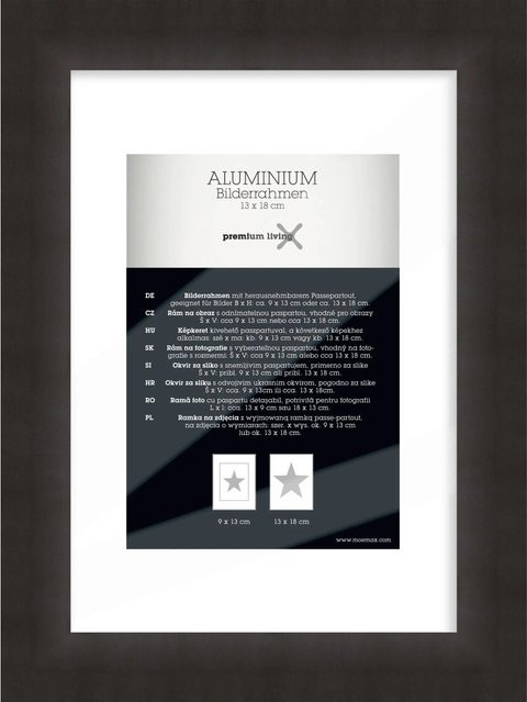 Premium Living Bilderrahmen aus Aluminium in Schwarz oder Silber, B/H: 13 x 18 cm - Bild 1
