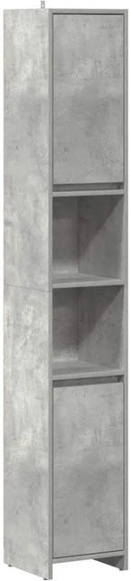 vidaXL Badezimmerschrank Betongrau aus Holzwerkstoff mit Türen und Regalböden B/T/H: 30 x 30 x 183,5 cm - Bild 1
