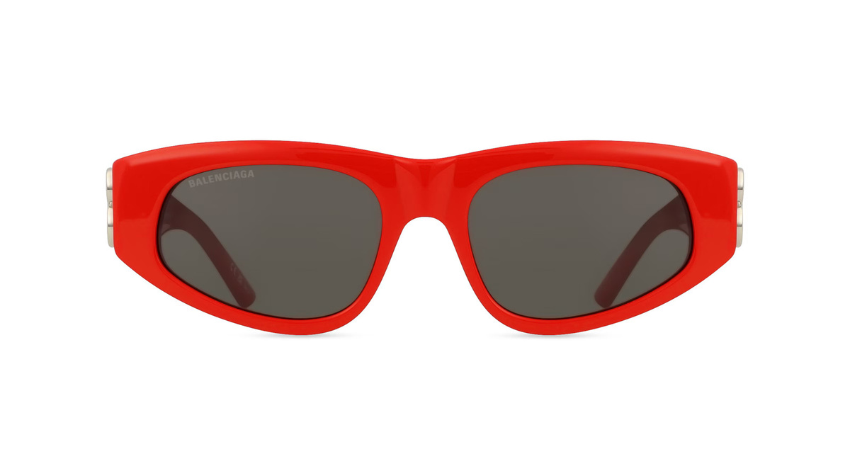 Balenciaga BB0095S Sonnenbrille Cat Eye, Vollrand, Acetat, rot, grau, Damen - Bild 1