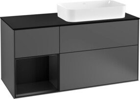 V&B Waschtischunterschrank Finion mit Wandbeleuchtung, Anthrazit lackiert, Breite: 120 cm, Tiefe: 50,1 cm, Höhe: 50,1 cm - Bild 1